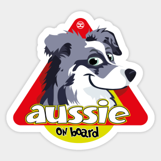 Aussie on Board - Blue Merle White Sticker